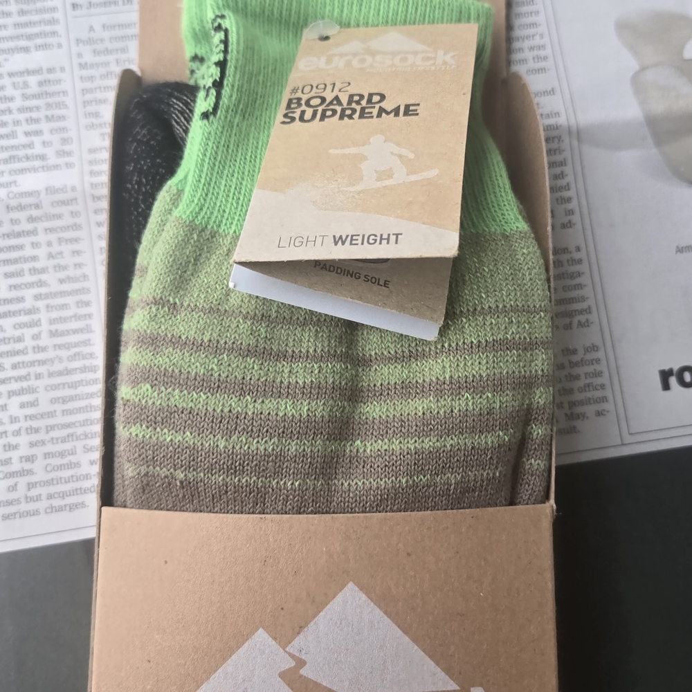Men's Green and Brown Athletic Socks